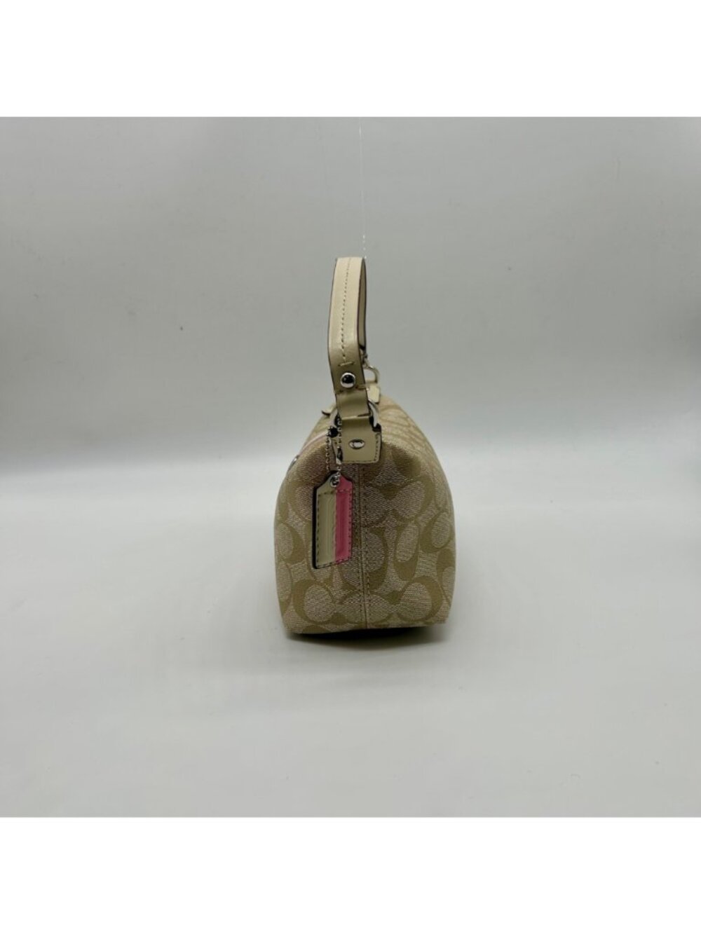 Coach Legacy Beige Canvas Signature Stripe Top Handle Bag - Picture 3 of 10